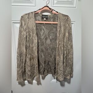Onyx Nite Vintage Shimmering Crochet Cardigan